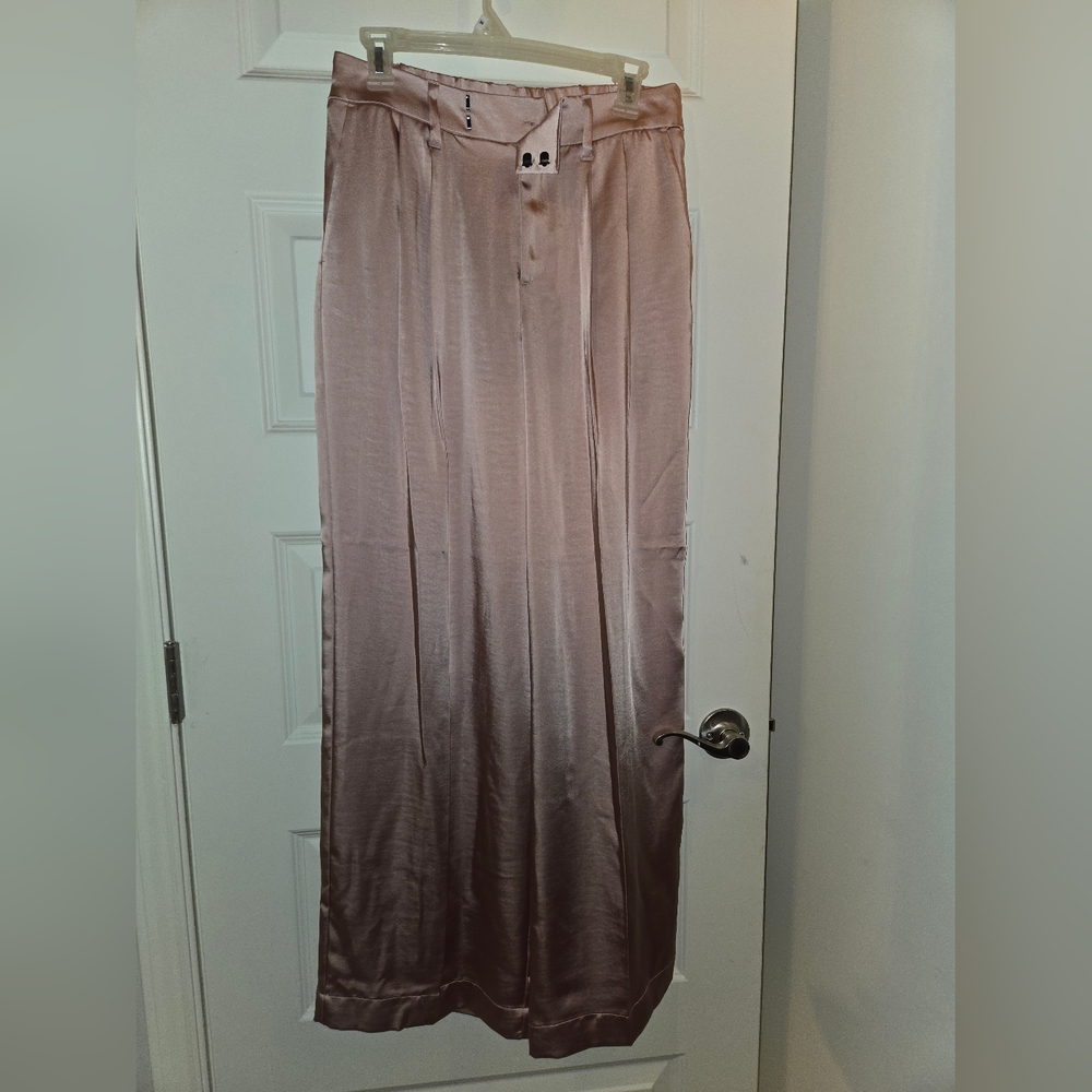 NWT! A New Day Satin Blush Wide-Leg Pants size 4